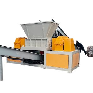 Double Shaft Plastic Bucket Shredder Machine with Video Outgoing-Inspection