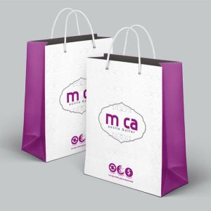 210gsm Printed Recycled Paper Bags White Paper Bags CMYK Or Pantone Color