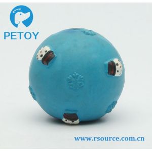 Buy cheap Latex blue Christmas squeaky dog ball toy from wholesalers