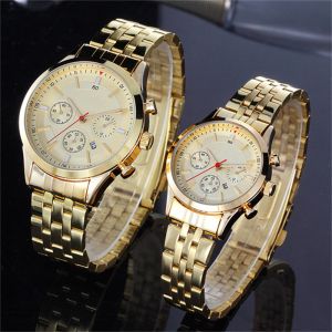 Buy cheap Antiscratch Couple Quartz Watch Hardened Glazed 3eye Sixneedle from wholesalers