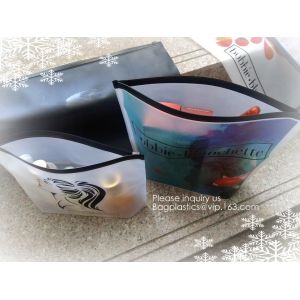 Biodegradable frosted eva plastic pvc zip lock cosmetics bag, frosted cosmetics