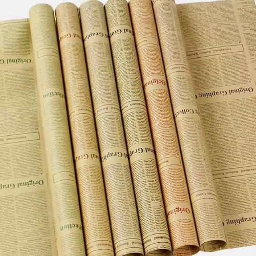 New Design Printing Newspaper Kraft Wrapping Paper Craft Flower Wrapping Paper