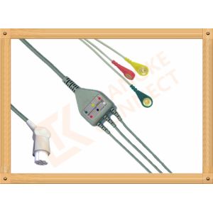 Buy cheap Gray SW Artema ECG Patient Cable 3 Leads Snap IEC durability from wholesalers