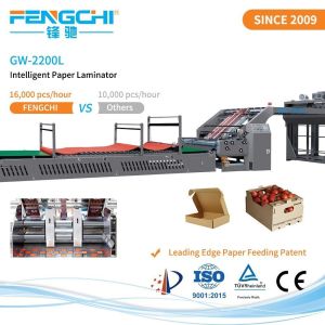 Automatic Glue Full Servo Corrugated Paper to Cardboard Laminator with Color