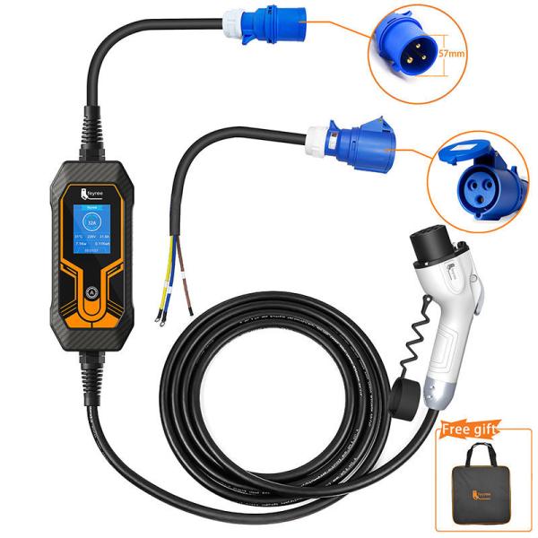 11KW 16A 3 Phase EV Portable Charger Type2 EVSE Charging Box CEE Plug 32A 7KW