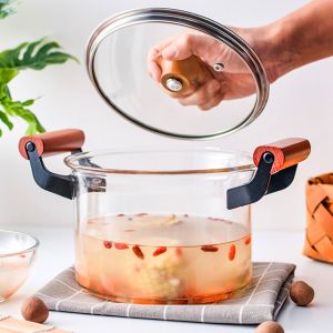 Buy cheap Double Ears 3L Clear High Borosilicate Glass Soup Pot from wholesalers