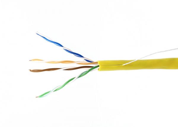 Quality Indoor Bulk UTP CAT5E Cable Yellow PVC Twisted Wire For Networking PC Computer for sale