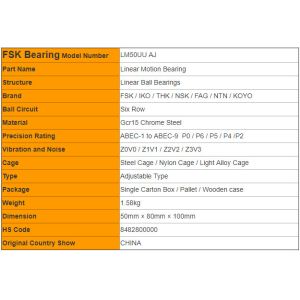 Buy cheap LM50UU AJ Linear Motion Bearings , Metal / Plastic Linear Bearing from wholesalers