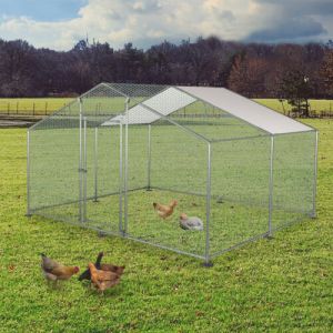 Buy cheap DIY Walk in Chicken Coop Chicken Run Kennel Chicken cage with Silver Waterproof Cover 4x3m from wholesalers