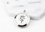 Stainless Steel Essential Oil Jewelry Diffuser Perfume Locket Pendant Round