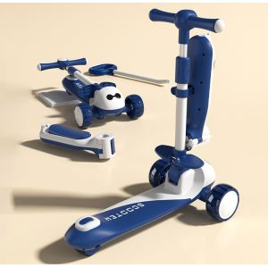 3 In 1 Multi-function Baby Walker 3 Wheel Ride On Folding Big Wheel Scooter Car