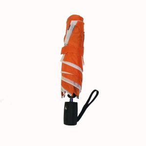 Compact 3-Fold Automatic Open Manual Close Umbrella With Polyester Fabric