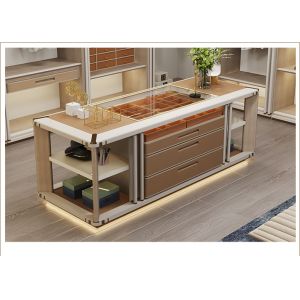 Buy cheap Cream Color HDF Walk In Closet Wardrobe Cabient With Lights No Door from wholesalers