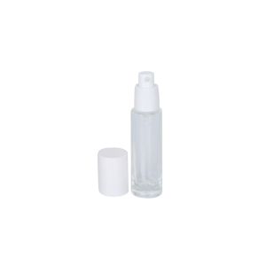 Buy cheap 1oz Travel Foundation Bottle Flat Shoulder Frosted Glass Essence from wholesalers