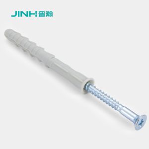 JH-12015 8x60mm Plastic Expansion Anchor Bolt With Screw Gray Expanding Plastic