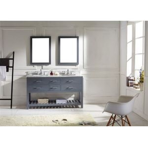 Shaker Style Double Sink Bathroom Vanities And Cabinets Waterproof Board