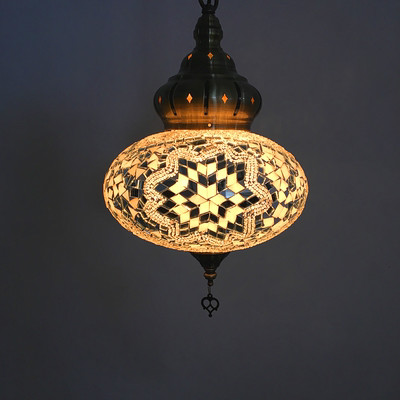 Turkish Lamp Colorful Glass Pendent Light E14 Warm White Bedroom Bar Corridor Balcony Light(WH-DC-17)