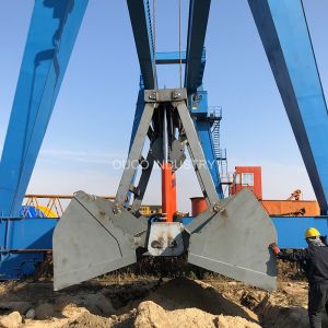 Buy cheap 12 Cbm Q355 Crane Grab Bucket Radio Remote Hydraulic Clamshell from wholesalers