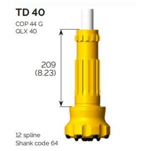EPIROC QLX40 DTH Hammer with 125mm Shank Diameter and 12-Spline Shank for Iron