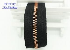 Buy cheap Handbags 32 Inch Rose Gold Zipper , Heavy Duty Zipper By The Yard Black / Brown Polyester Tape from wholesalers