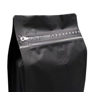 Buy cheap Wholesale 250g 500g flat bottom coffee bags with valve/Biodegradable zipper coffee packaging bags/Matte Black coffee bag from wholesalers