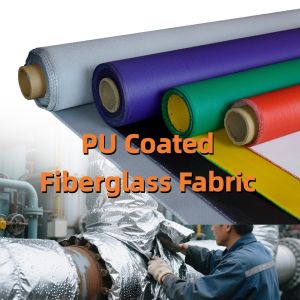 Buy cheap 460 g/sqm 0.41 mm PU Coated Fiberglass Fabric with 1m to 1.55m Width for Industrial Thermal Jackets & Pads from wholesalers