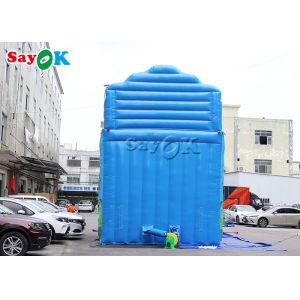 9x4.5x6mH Blue Ocean Theme Inflatable Wave Water Slide With Octopus Arch