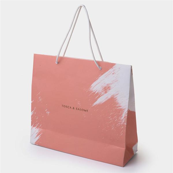Buy cheap Custom Branded Logo Luxury Ping Paper Shopping Bags With Handles For Lady from wholesalers
