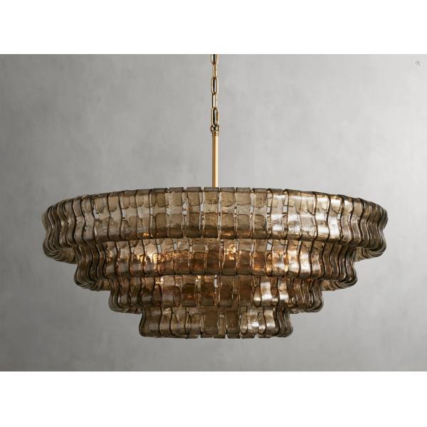 Buy cheap 36" Smoked Crystal Chandelier Dimmable Multi Layer Chandelier Customized from wholesalers
