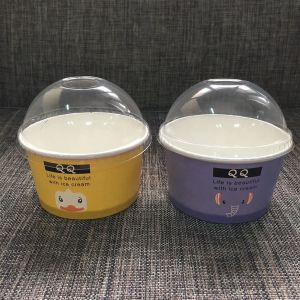 Buy cheap Clear and FDA Approved Ice Cream Paper Cup With Lid from wholesalers