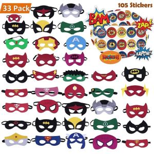 Custom Felt Superhero Party Masks For Children Aged 3+