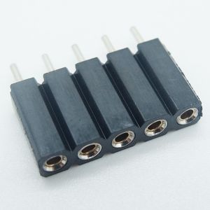 Buy cheap customized 2.54mm machined female header socket H=7.0mm round pin vertical through hole board to board connector from wholesalers