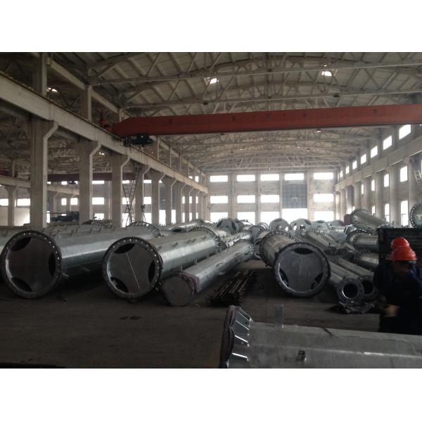 Telecommunication Industry Steel Utility High Mast Poles with Inner Flange 25m