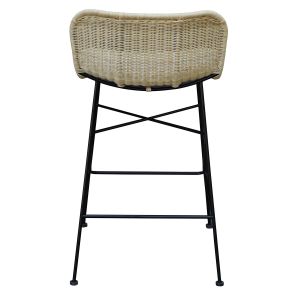 W52cm H98cm Rattan Wicker Bar Stools , Metal And Wicker Bar Stools Scandinavia