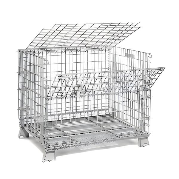 Heavy Duty Warehouse Portable Galvanized Folding Wire Mesh Storage Cage