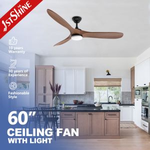 Buy cheap Cooling Air Function 60 Inches DC Copper Motor Solid Wood Ceiling Fan with Light from wholesalers