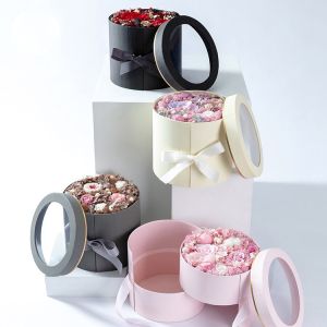 Buy cheap Double Layer Flower Package Custom Round Rotation 2 Two Dual Rotatable Gift Floral Box from wholesalers