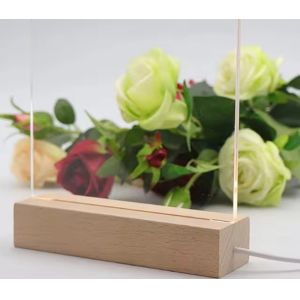 DIY Acrylic Note Erasable Led Light Display Stand With Writing Pen Warm White