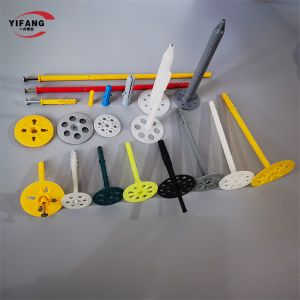 China 1.3mm 120mm Plastic Insulation Anchors With Metal Nail on sale