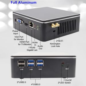 Buy cheap Mini Computer Industrial Intel I3 4005U 5005U I5 4200U 5200U HD Graphics 500 Portable Fanless Industrial Win10 Mini PC from wholesalers