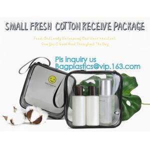 Custom personalized travel waterproof transparent clear pvc zipper toiletry bag,