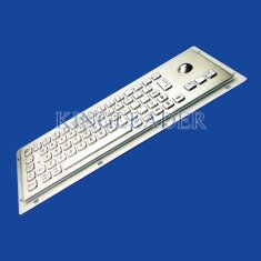 Quality Brushed Metal Industrial Panel Mount Keyboard With 25mm Diameter Trackball for sale