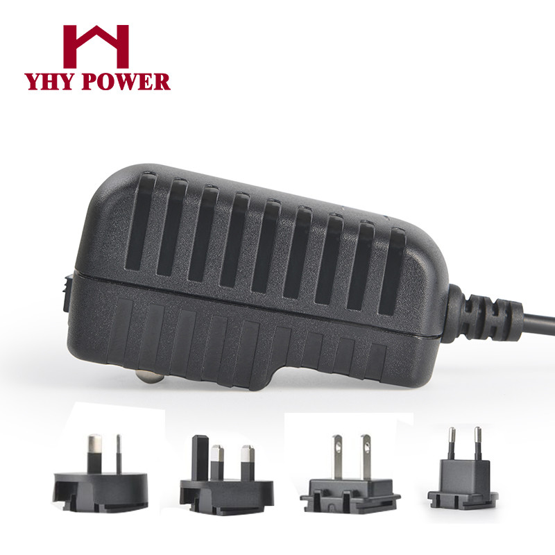 12v Dc 500ma Interchangeable Plug Power Adapter Wall Plug Type For Led Driver