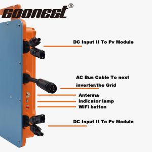 Smart 1800W On Grid Tie Solar Micro Inverter Wifi Communication Mppt Pure Sine