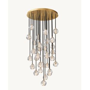 China 30 Boule De Chandelier Clear Round Cluster Pendant Light Dimmable on sale