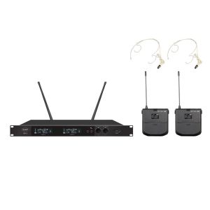 Pro UHF Audio Wireless Microphone System 4 Channel Handheld Headset Lavalier