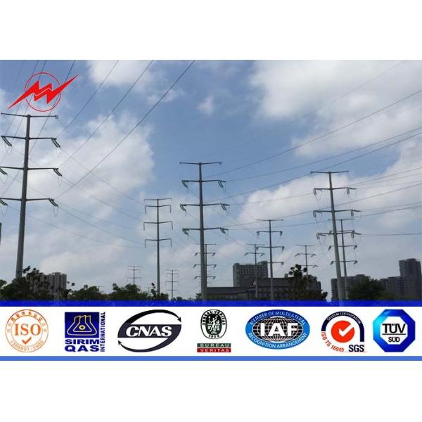 Quality NGCP 8 Sides 50FT Steel Utility Pole for 69KV Electrical Power Distribution with AWS D1.1 Standard for sale