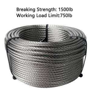 Buy cheap Non-coated 250FT Wire Rope Cable For Railing 7x7 7x19 1/8