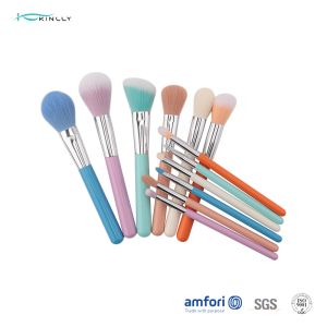 Buy cheap 12pcs Travel Makeup Brushes Aluminium Ferrule ODM With Wooden Handle from wholesalers