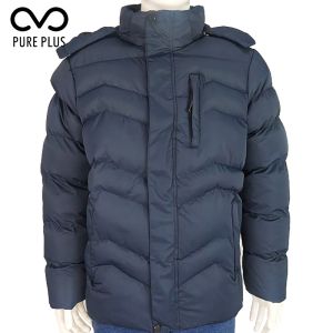 Buy cheap Durable Windproof Mens Blue Padded Jacket With Detachable Hoody from wholesalers
